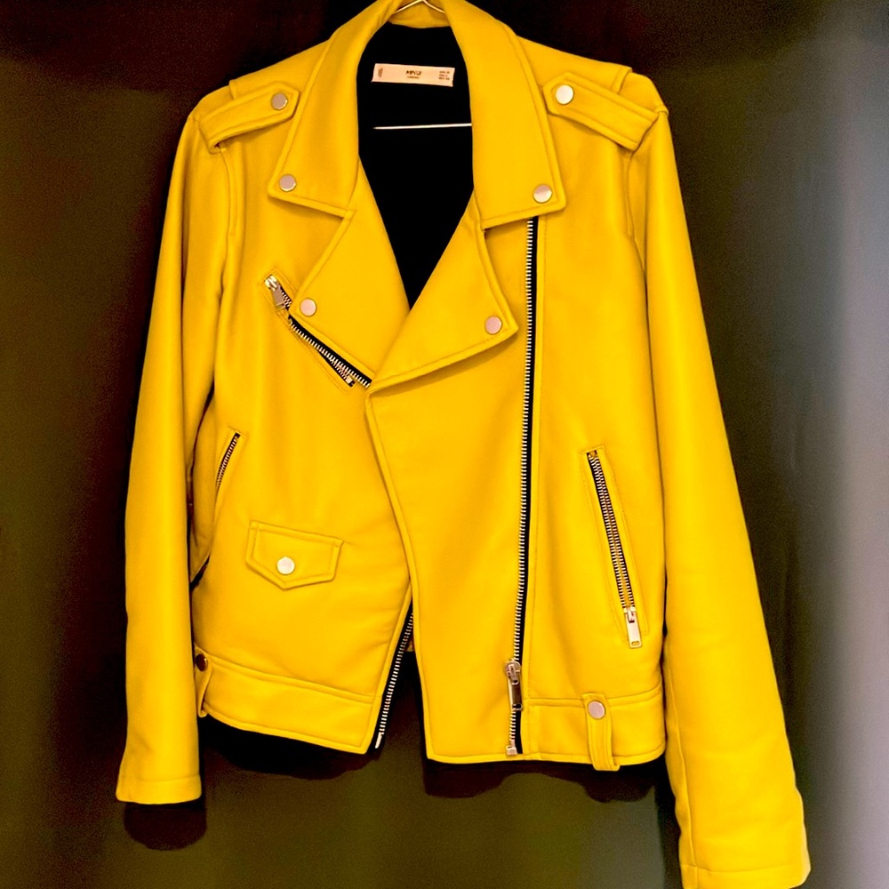MANGO Faux Leather Biker Jacket - Women’s Large